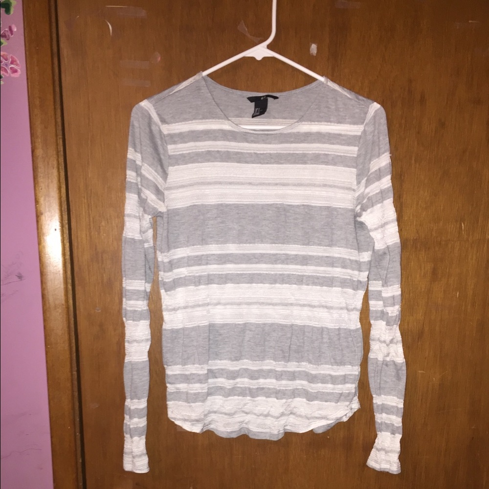 Grey and white sweater
